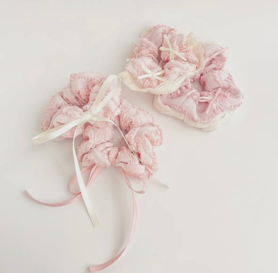 pink cream lace mega scrunchies