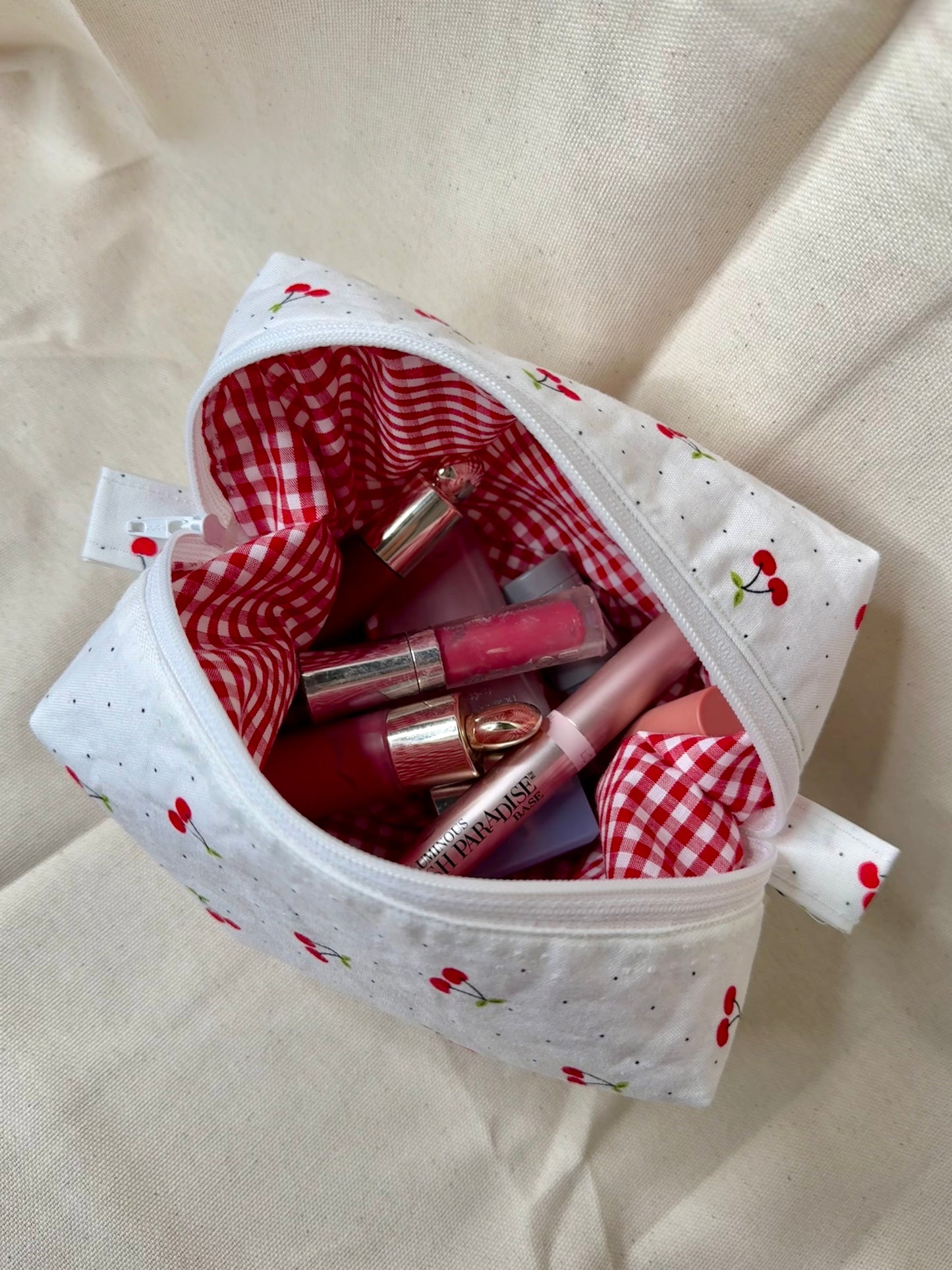 cherry lady cosmetic bag