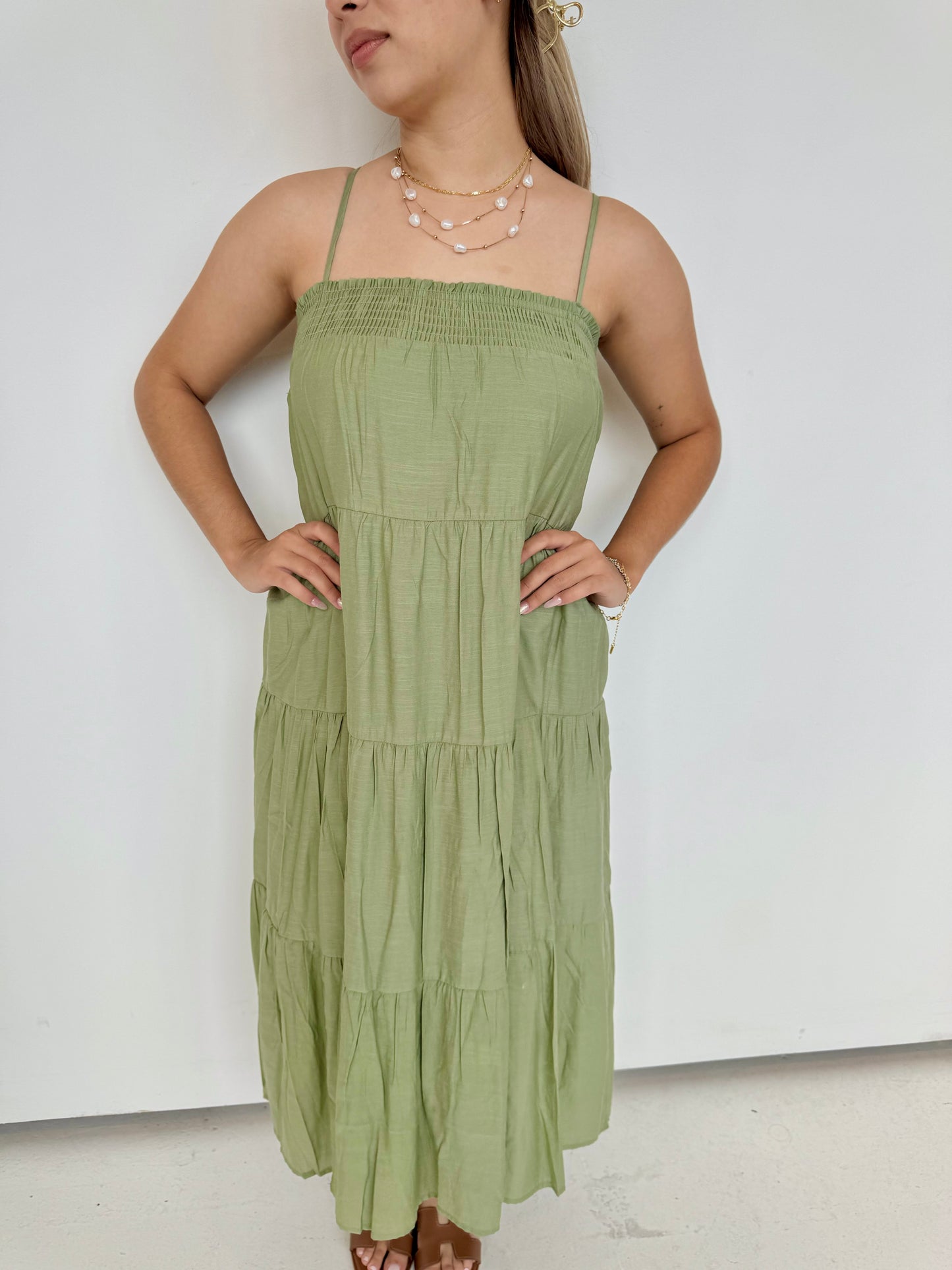 ayleen olive maxi dress