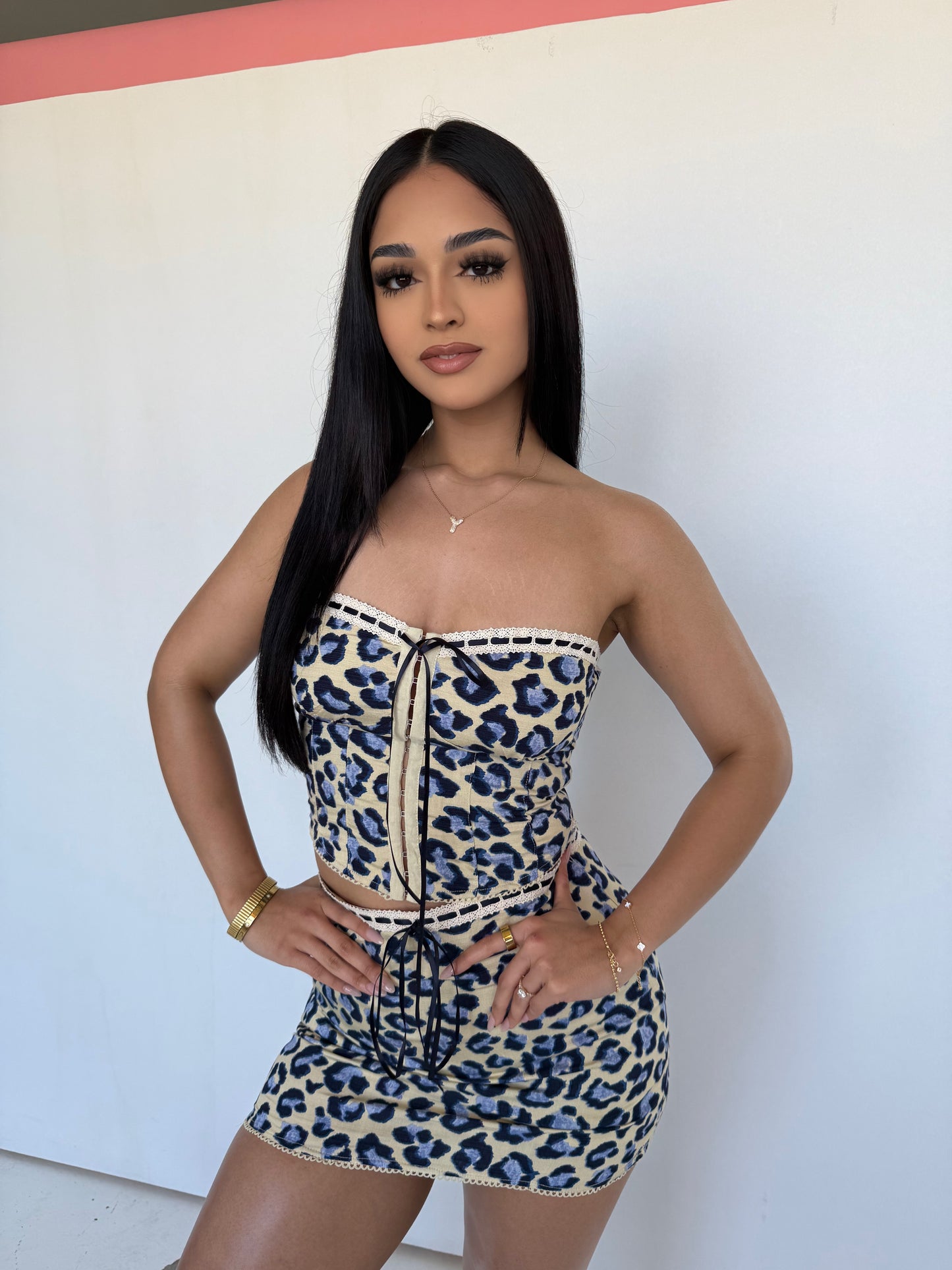 Blue cheetah skirt