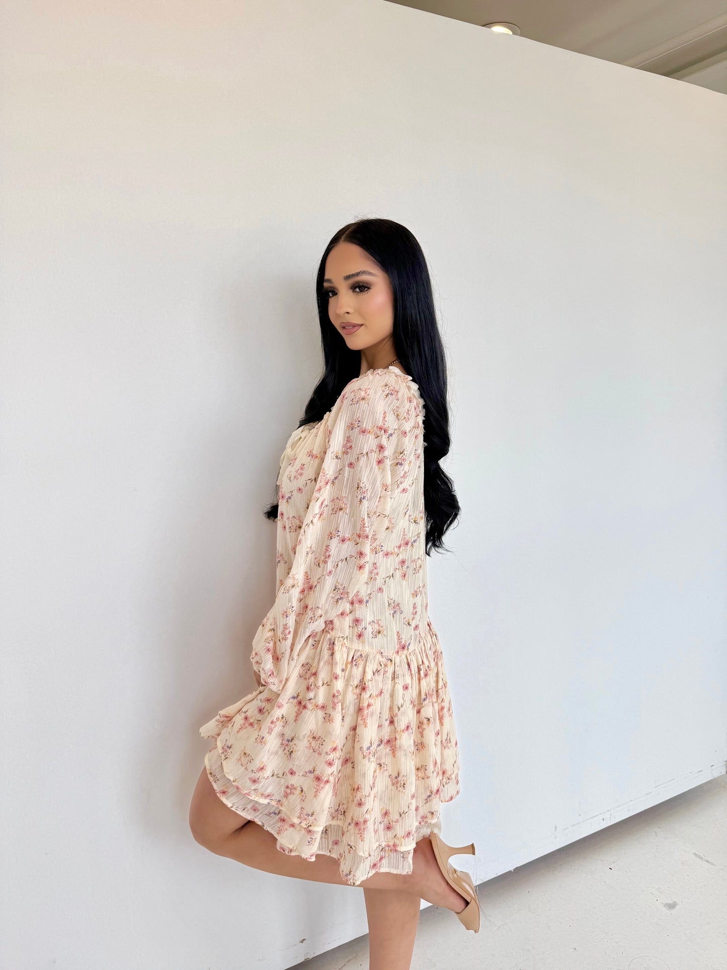 celeste cream multi dress