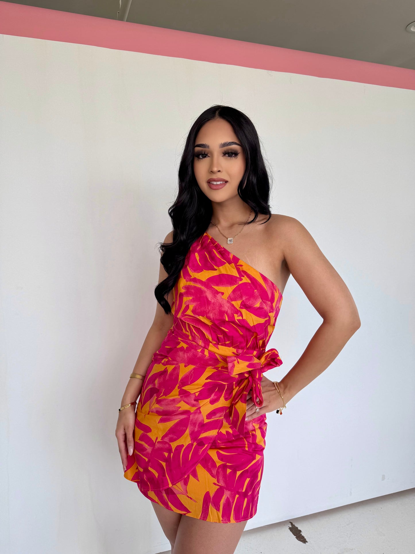 Sunset fuchsia mini dress