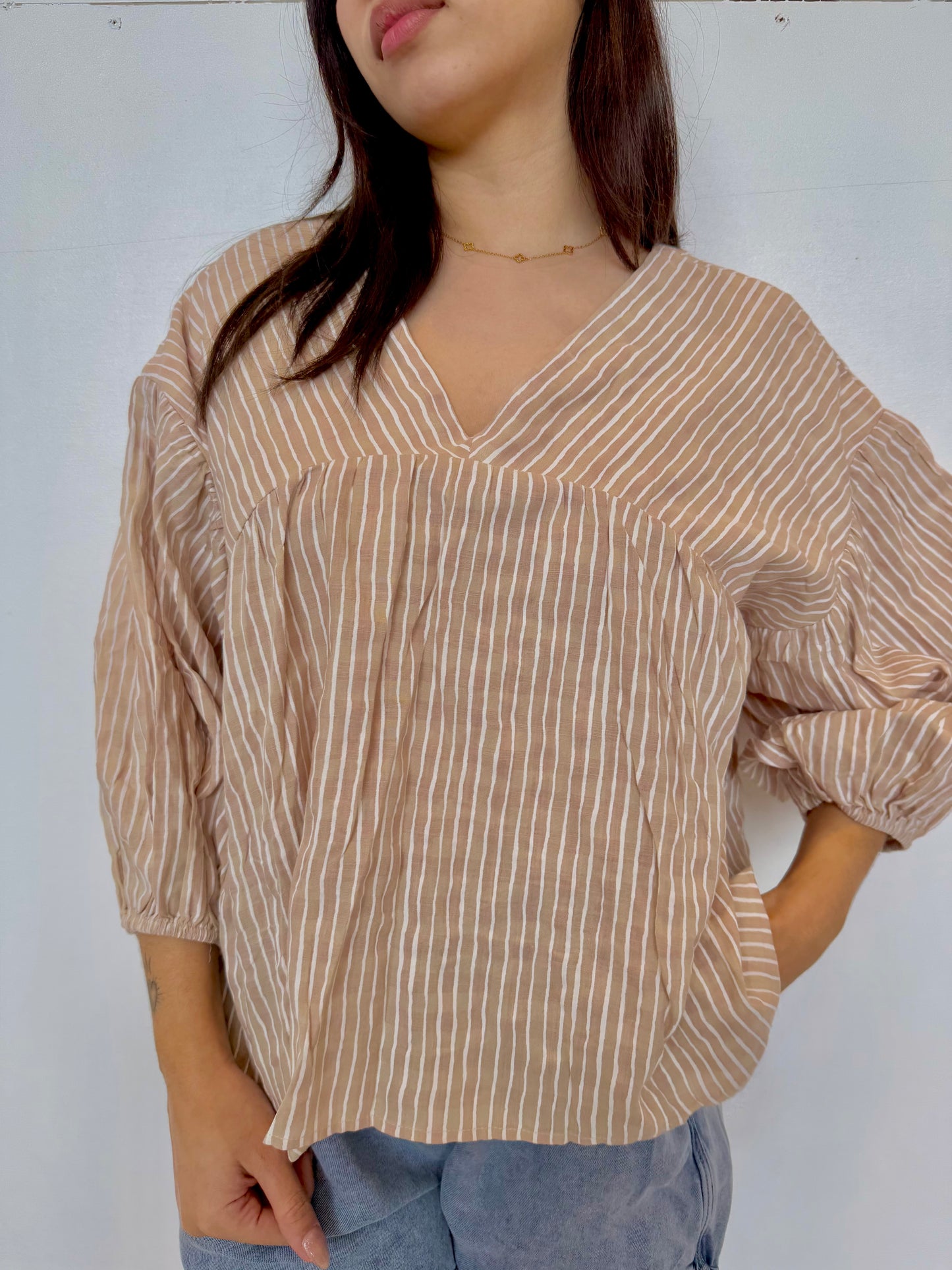 Andrea stripe ballon top