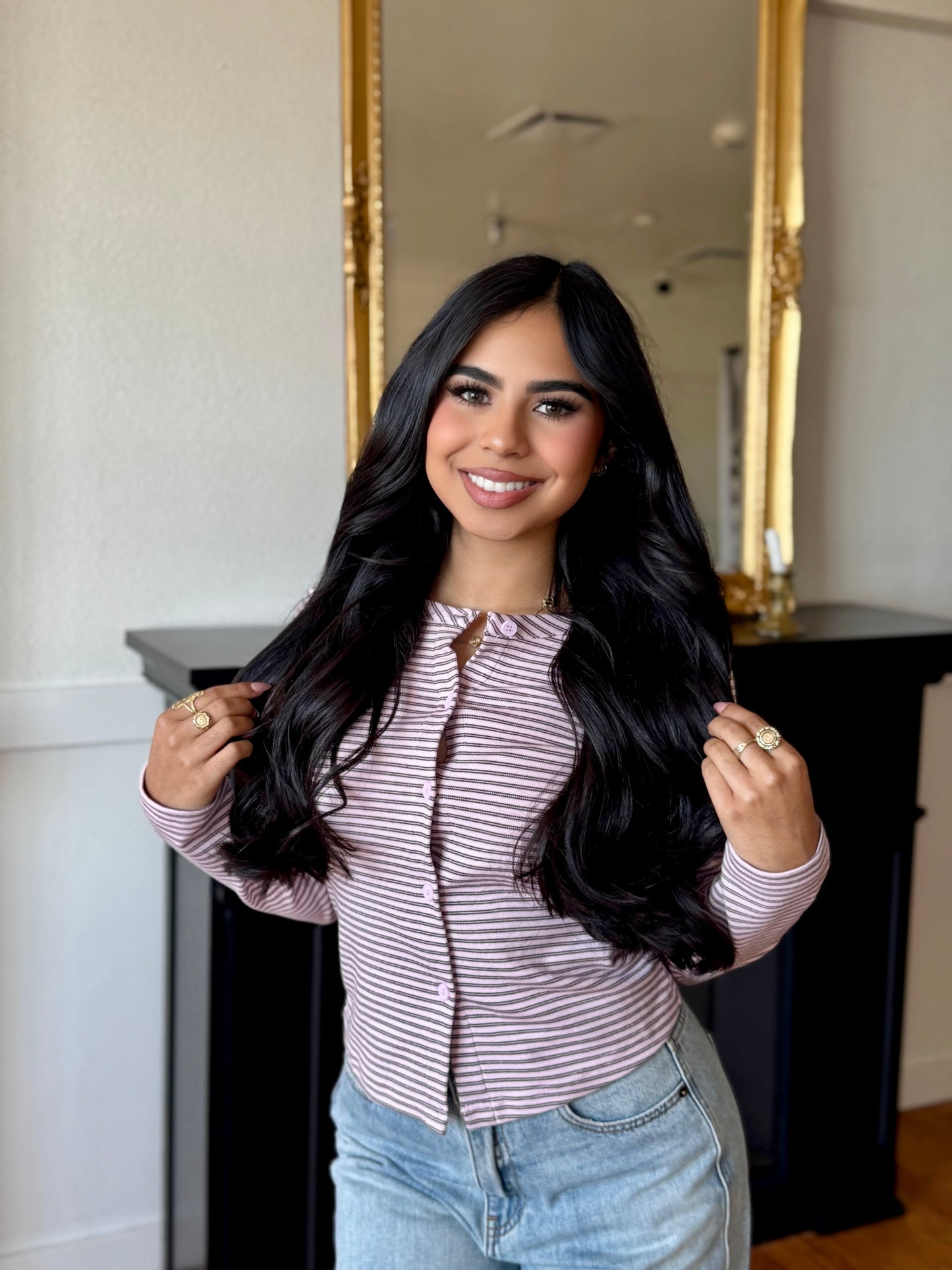 A feeling pink/brown stripped top