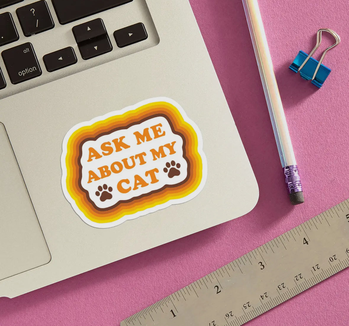 ask me about my cat sticker