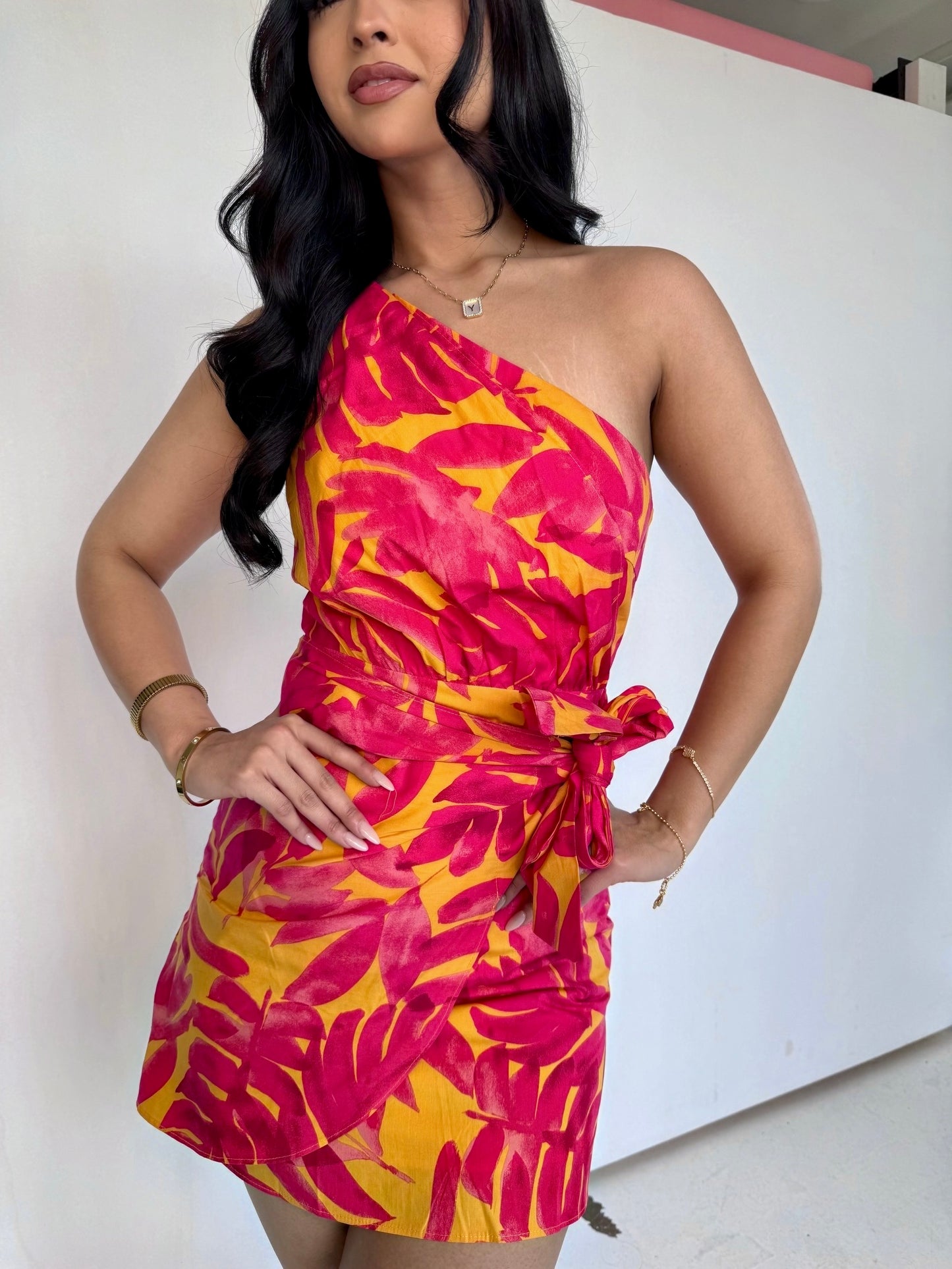 Sunset fuchsia mini dress