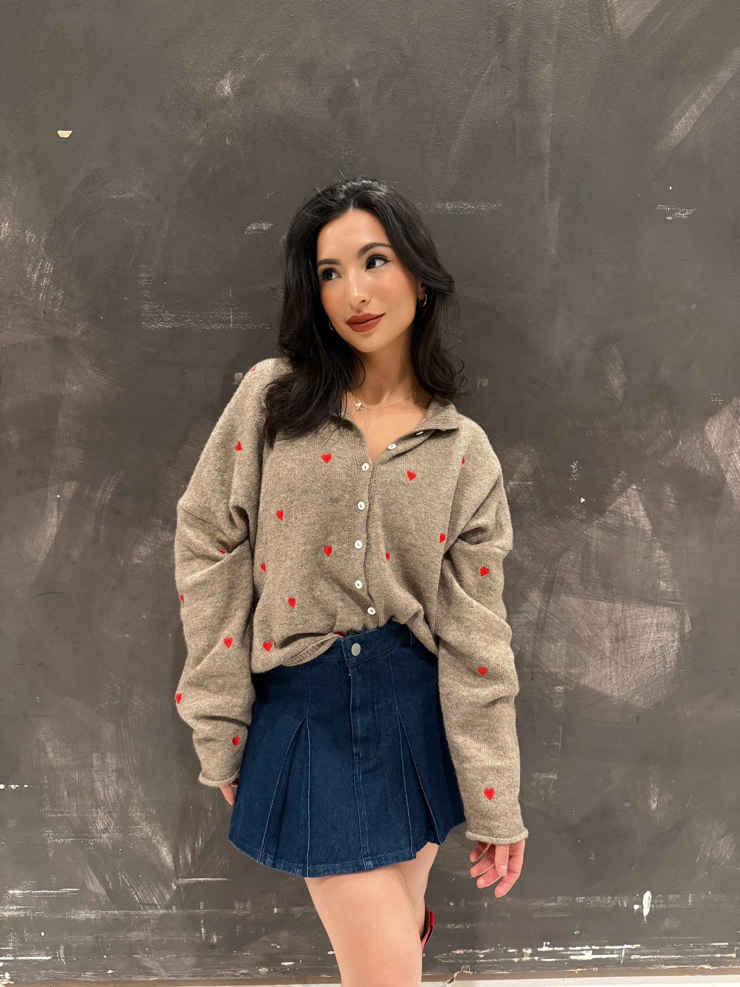 Real love brown cardigan