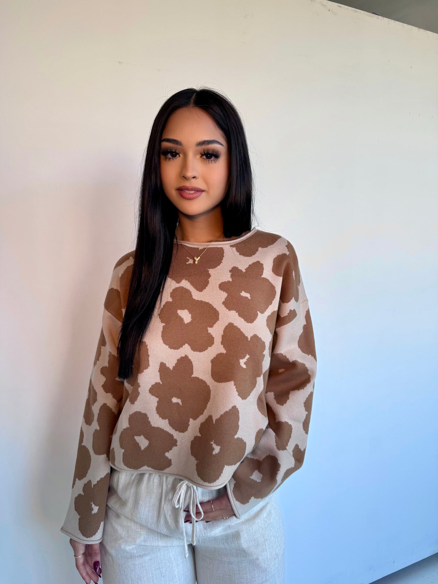 Don’t leave flower sweater