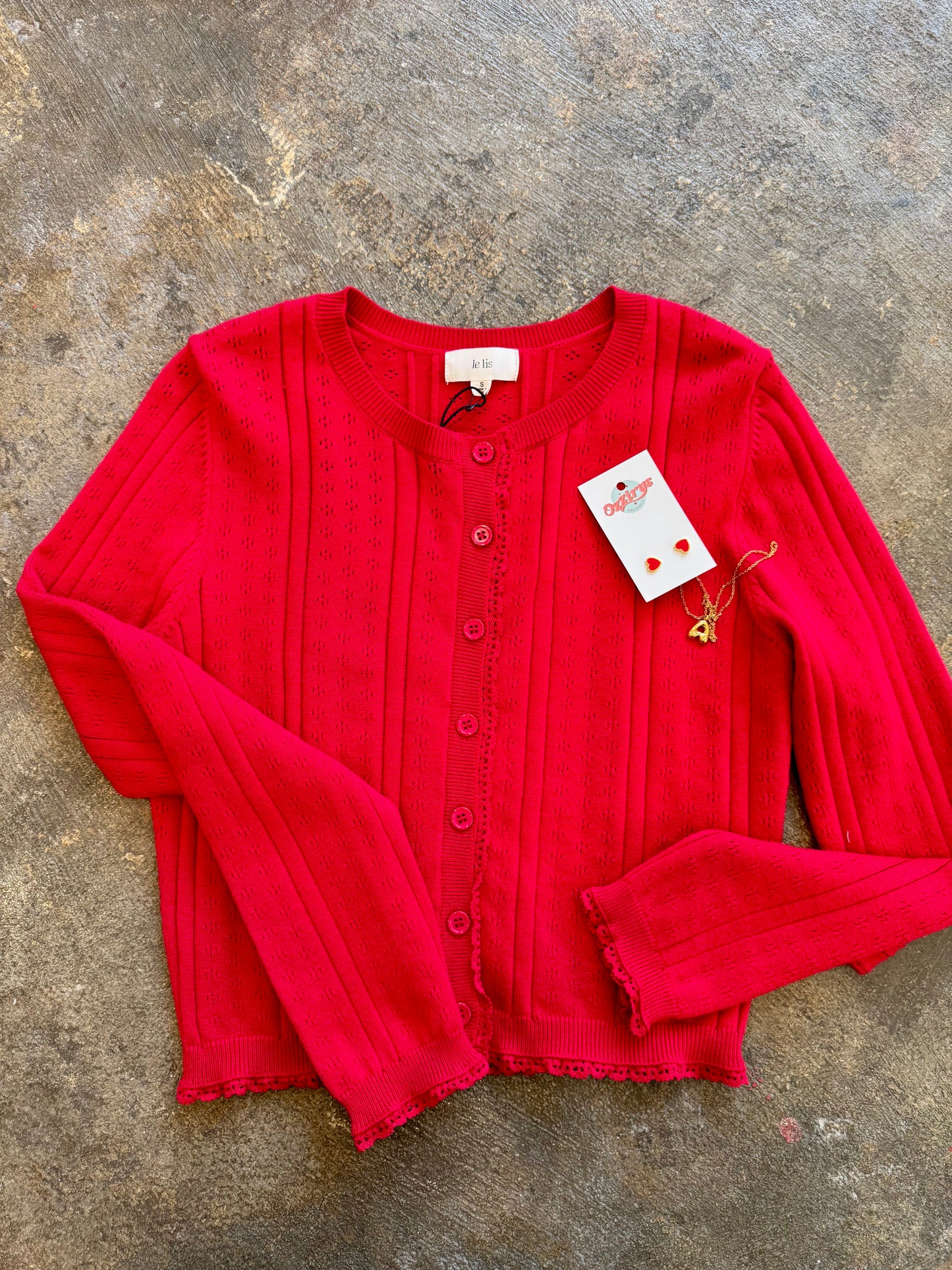 Ruby red cardigan