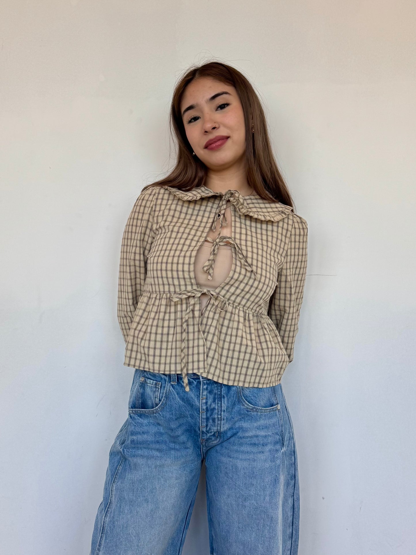 Sarah beige blouse