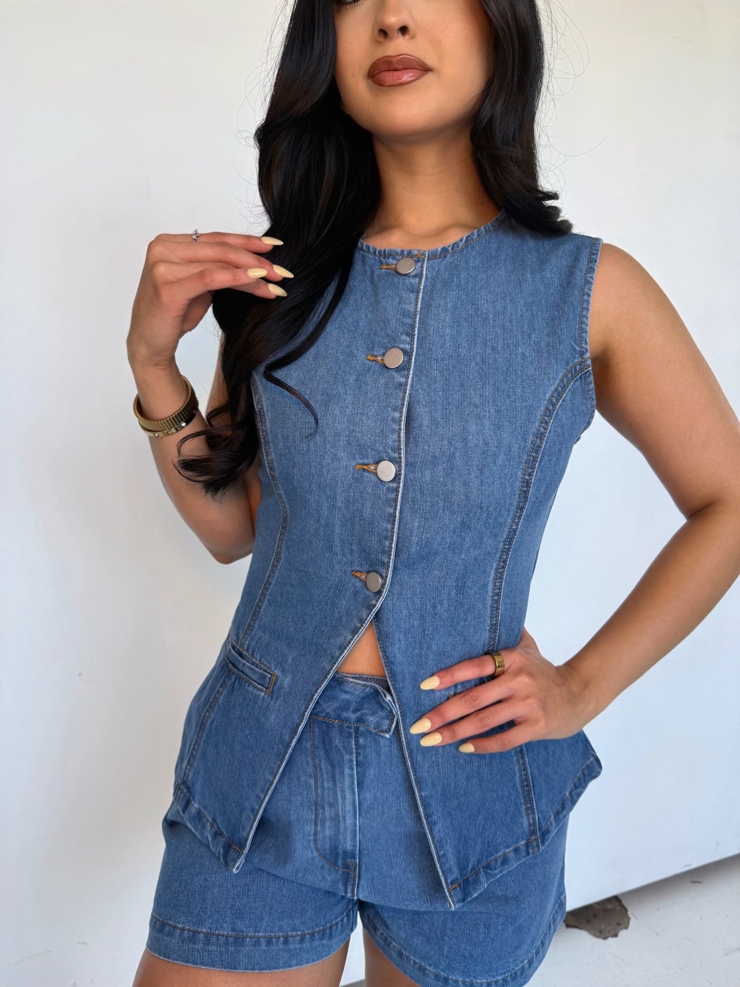 Yaz denim set top