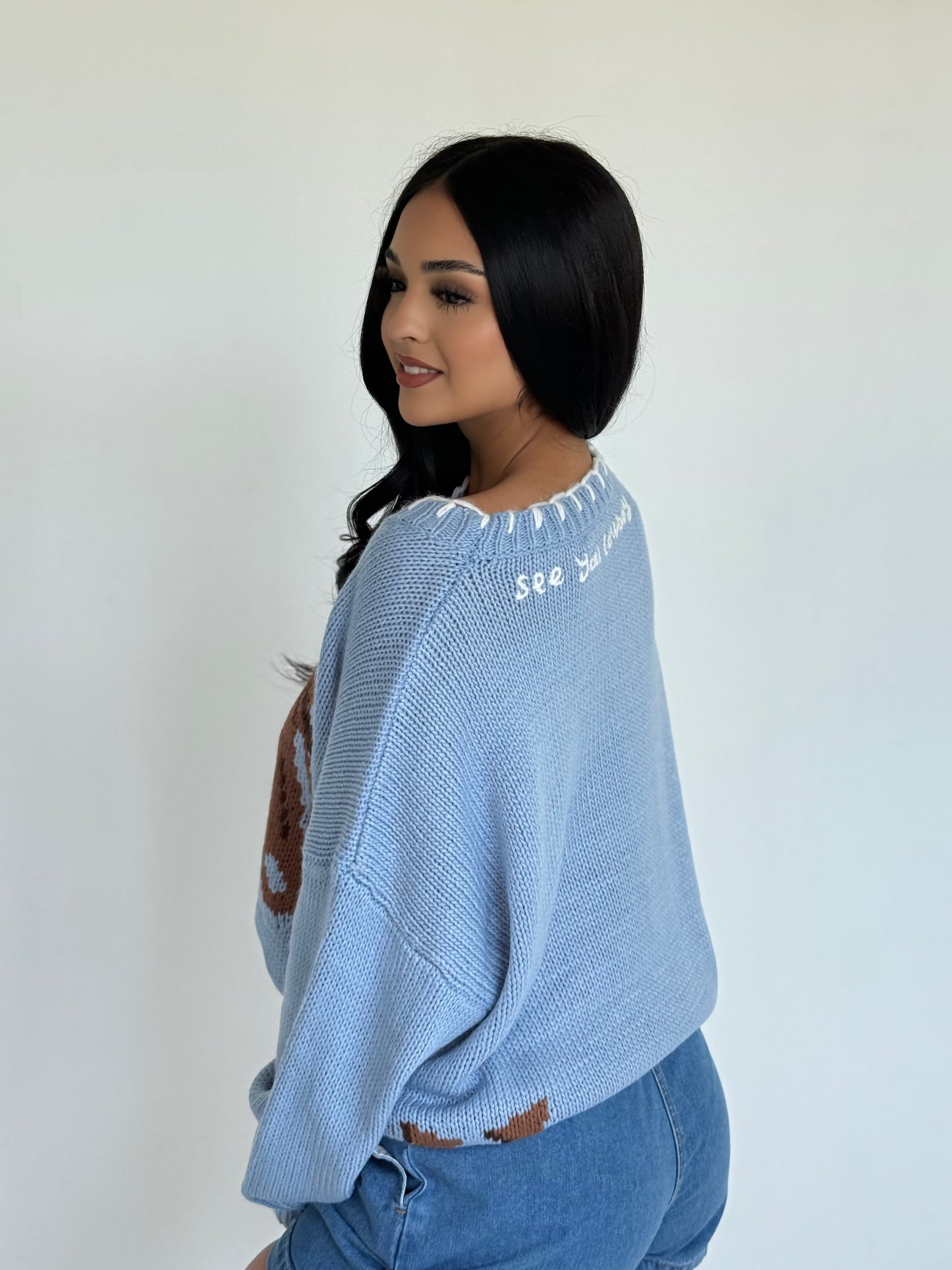 See you cowboy sweater - blue