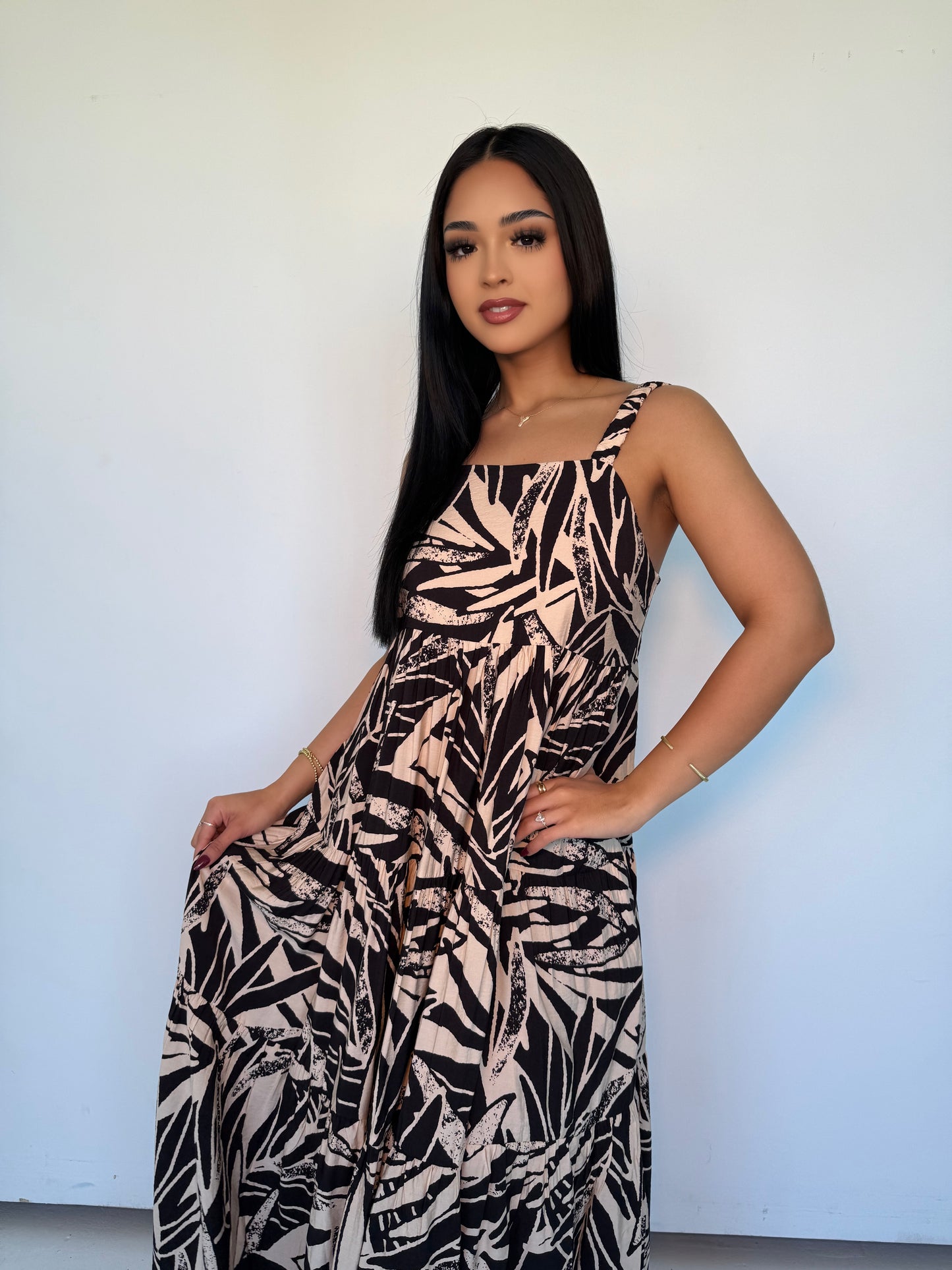 Shifting sand flowy dress
