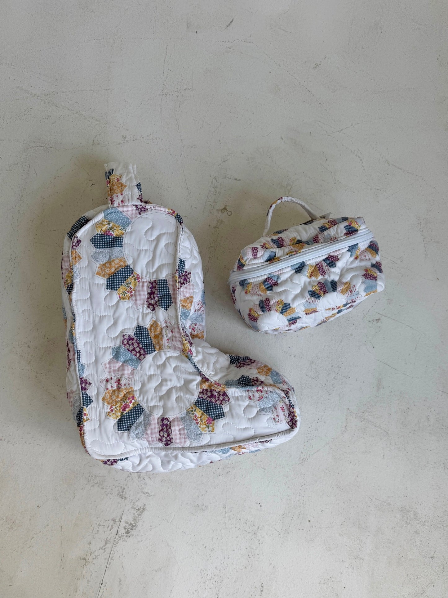 Dresden patch work cosmetic bag