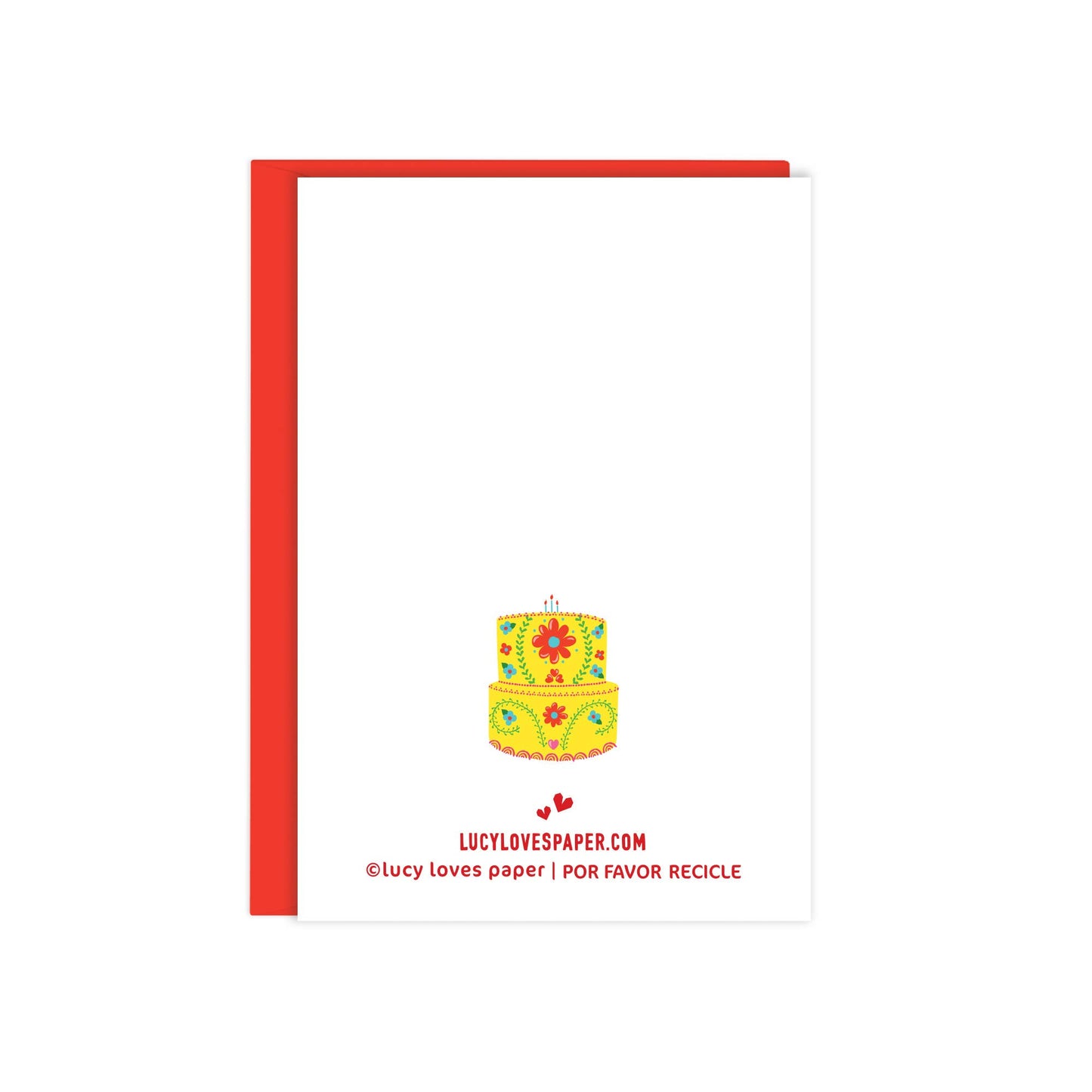 Mini Feliz Cumpleaños Cake | Enclosure Size Card in Spanish