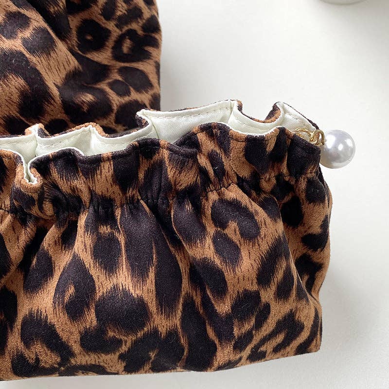 Vintage Leopard makeup bag