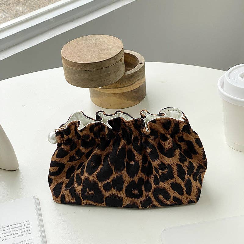 Vintage Leopard makeup bag