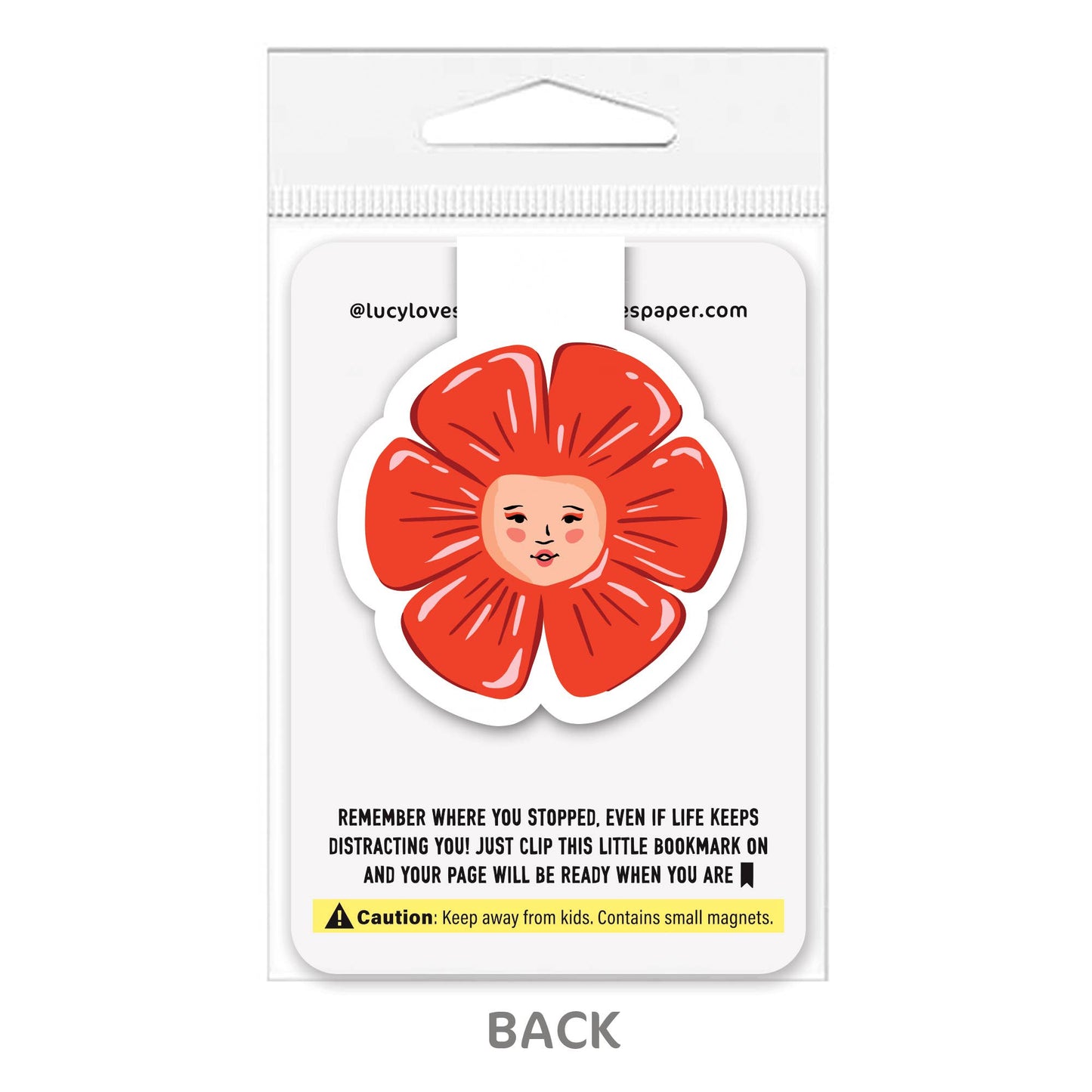 Magnetic Bookmark | Red Flower Girl