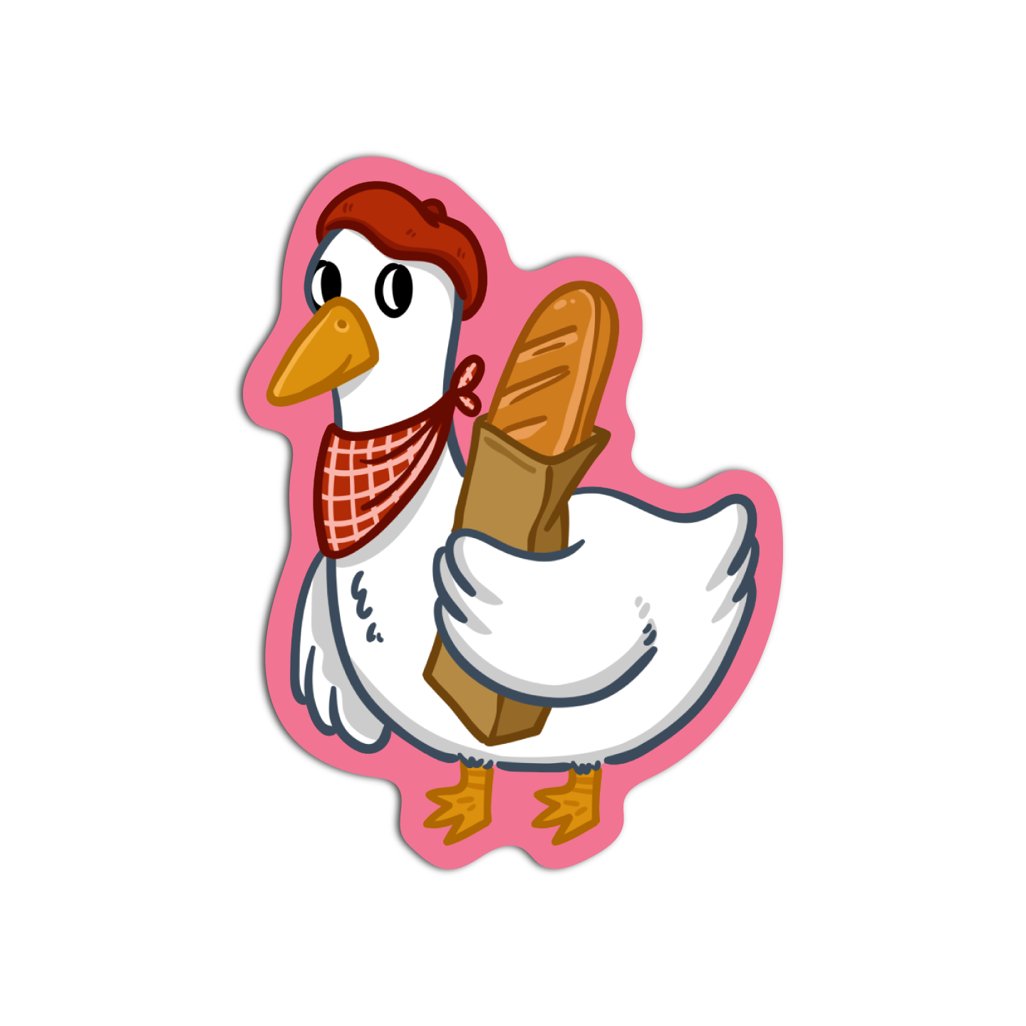 Kawaii French Duck Vinyl Waterproof Stickers