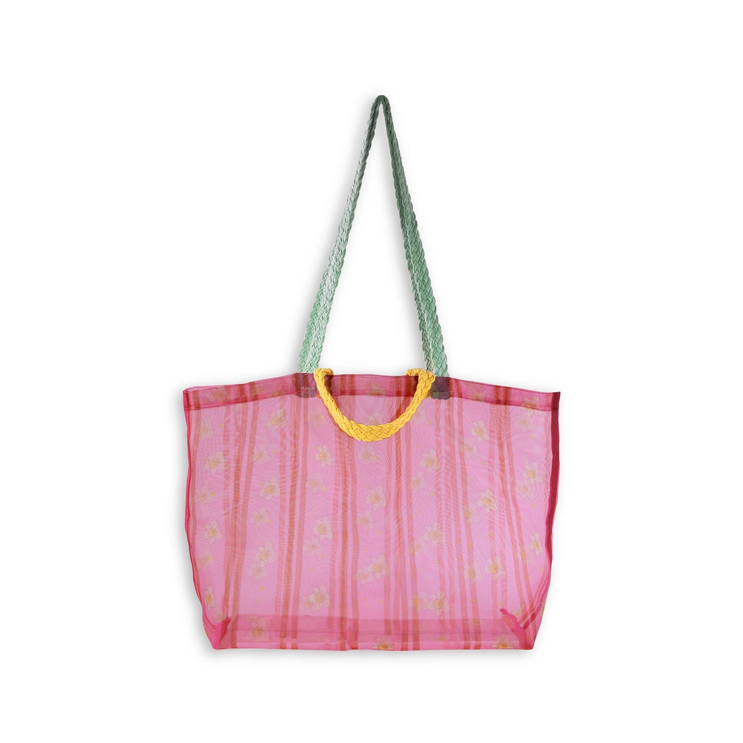Mesh Market Bag, Floral Stripe