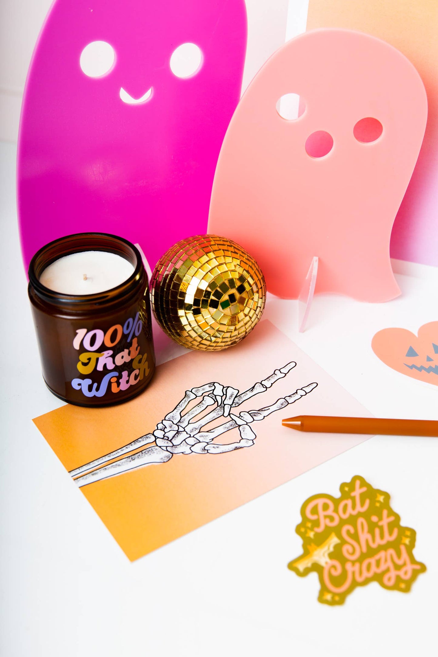 Halloween Candle Jar w/lid