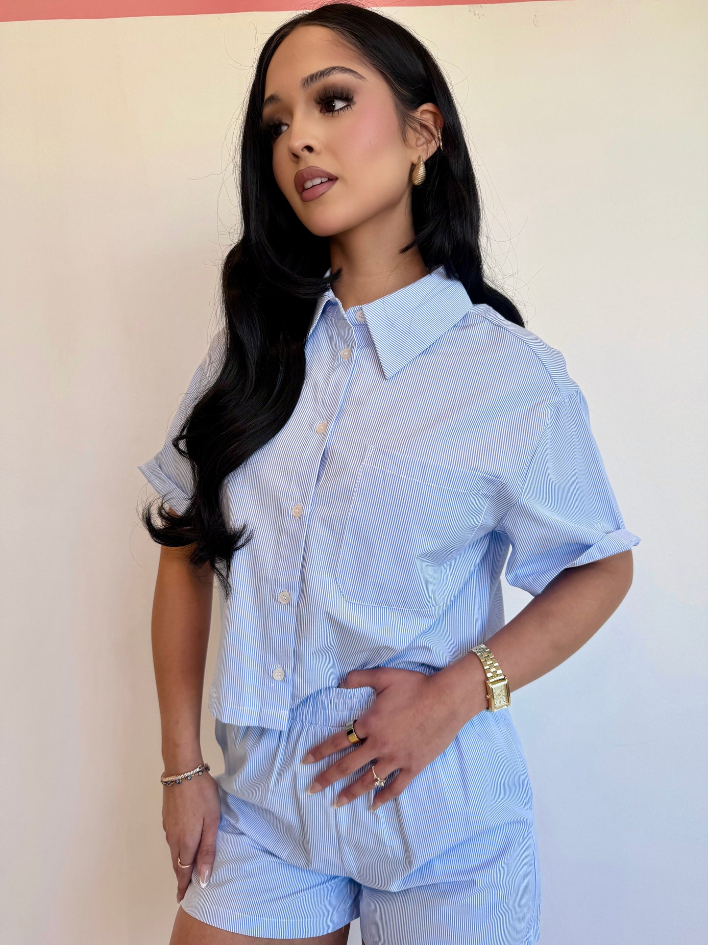 Eloise blue stripped top