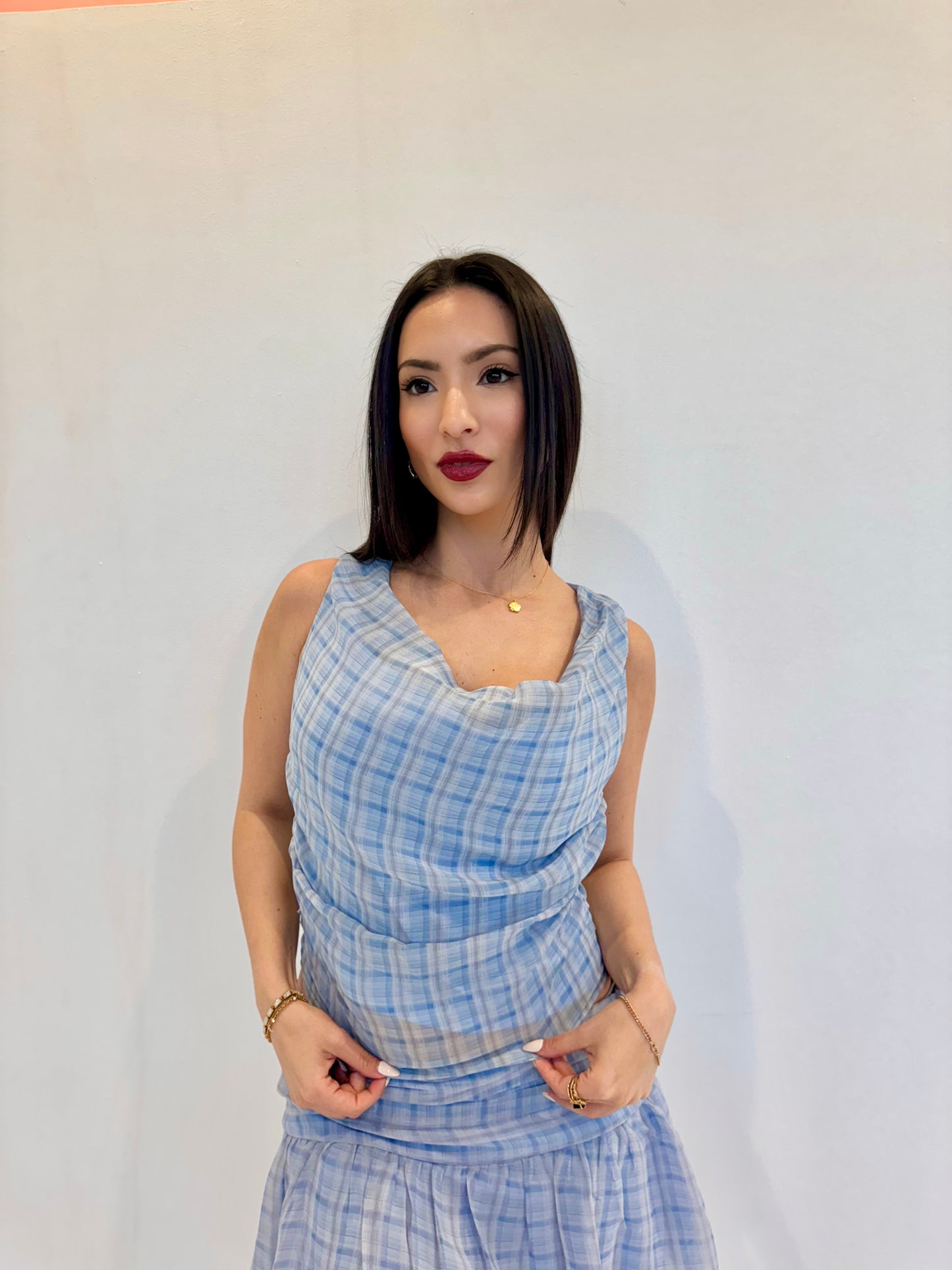 Periwinkle neck tank top