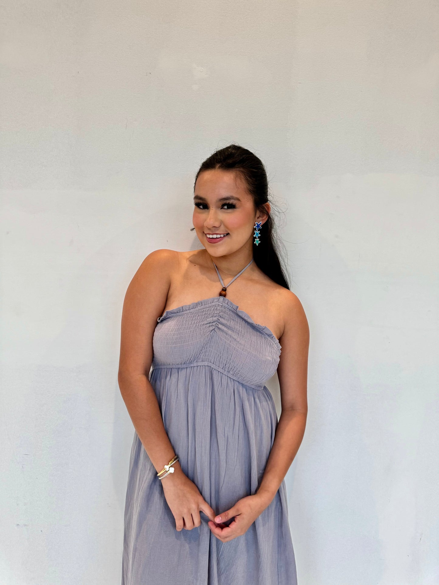 olivia halter midi dress