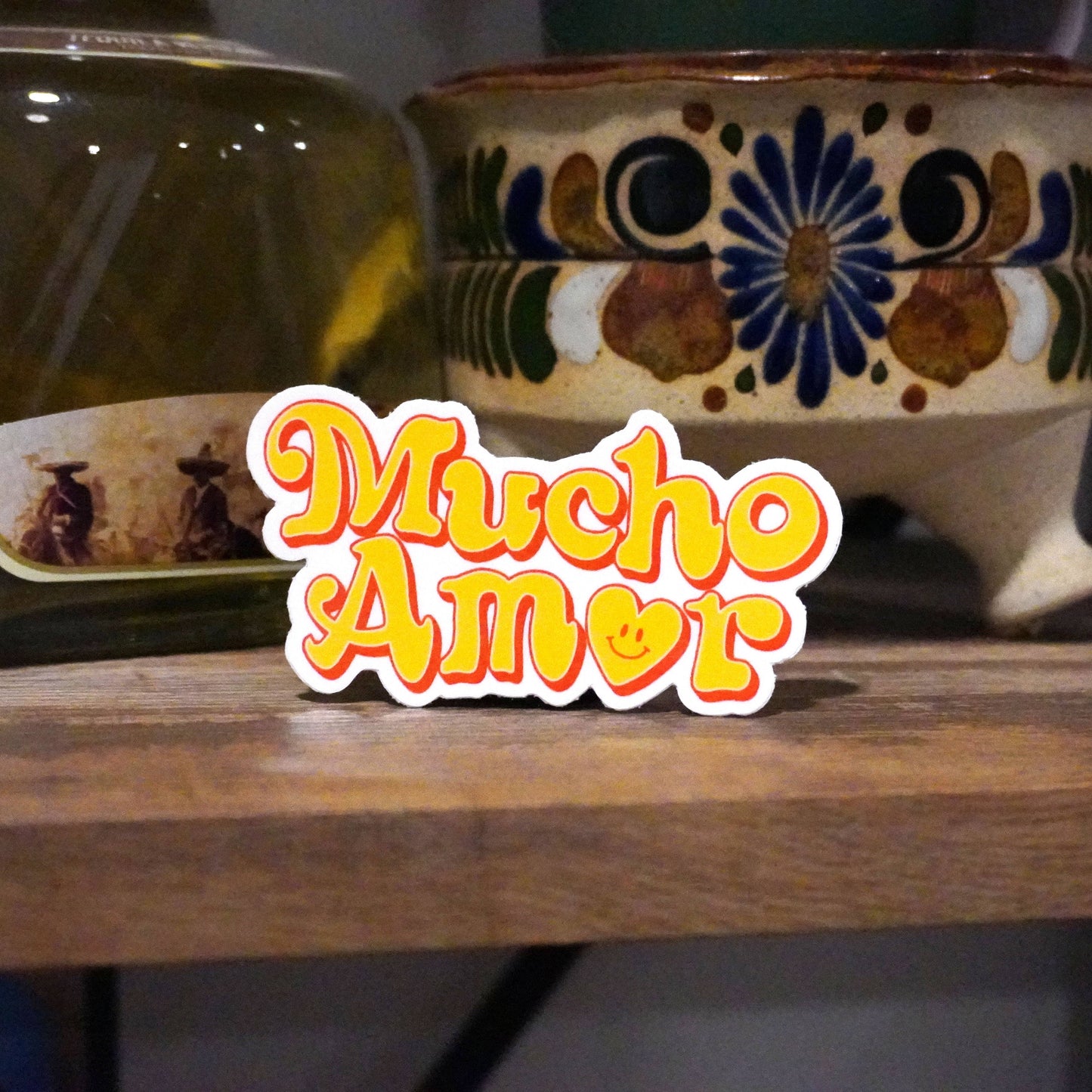 Mucho Amor Retro Vinyl Sticker