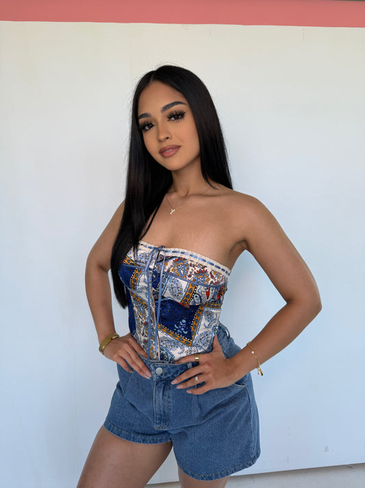 Blue bandana top