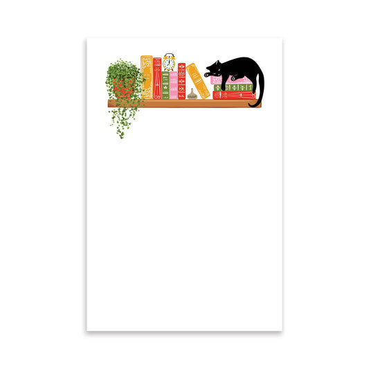 Bookshelf Black Cat |  Illustrated Notepad