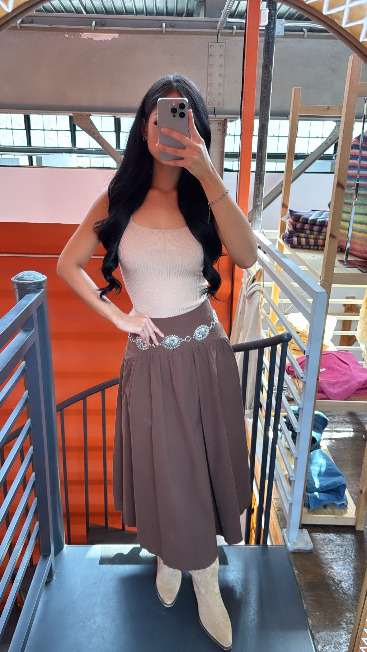 chocolate drop waist skirt
