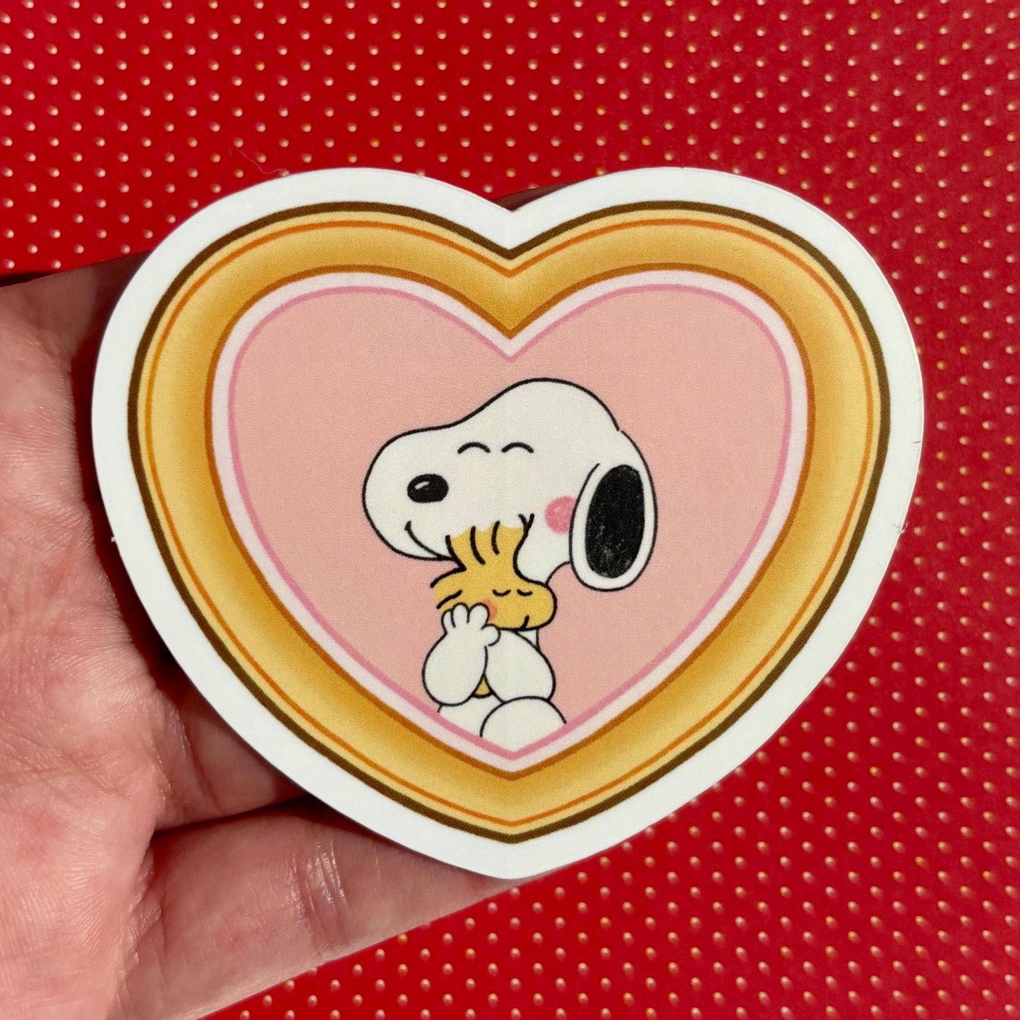 Snoopy Woodstock Heart Frame & Vinyl Waterproof Sticker