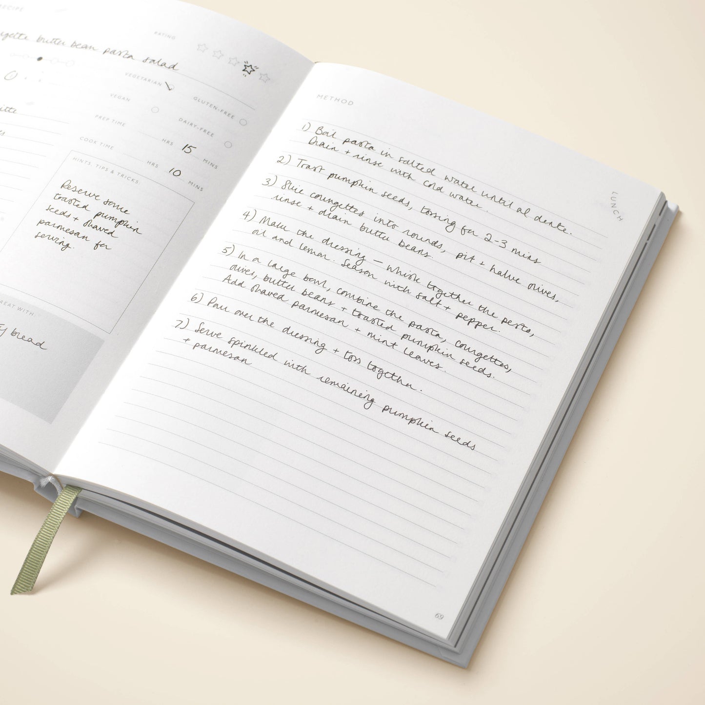 Guided Recipe Journal, A5 Hardcover - Al Fresco
