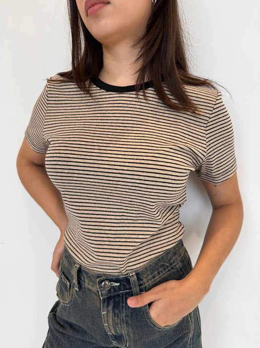 Victorie oat stripe top
