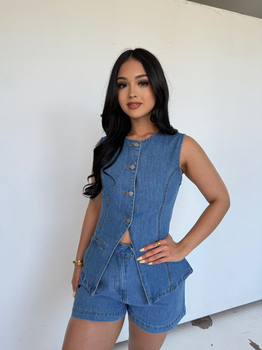 Yaz denim set top