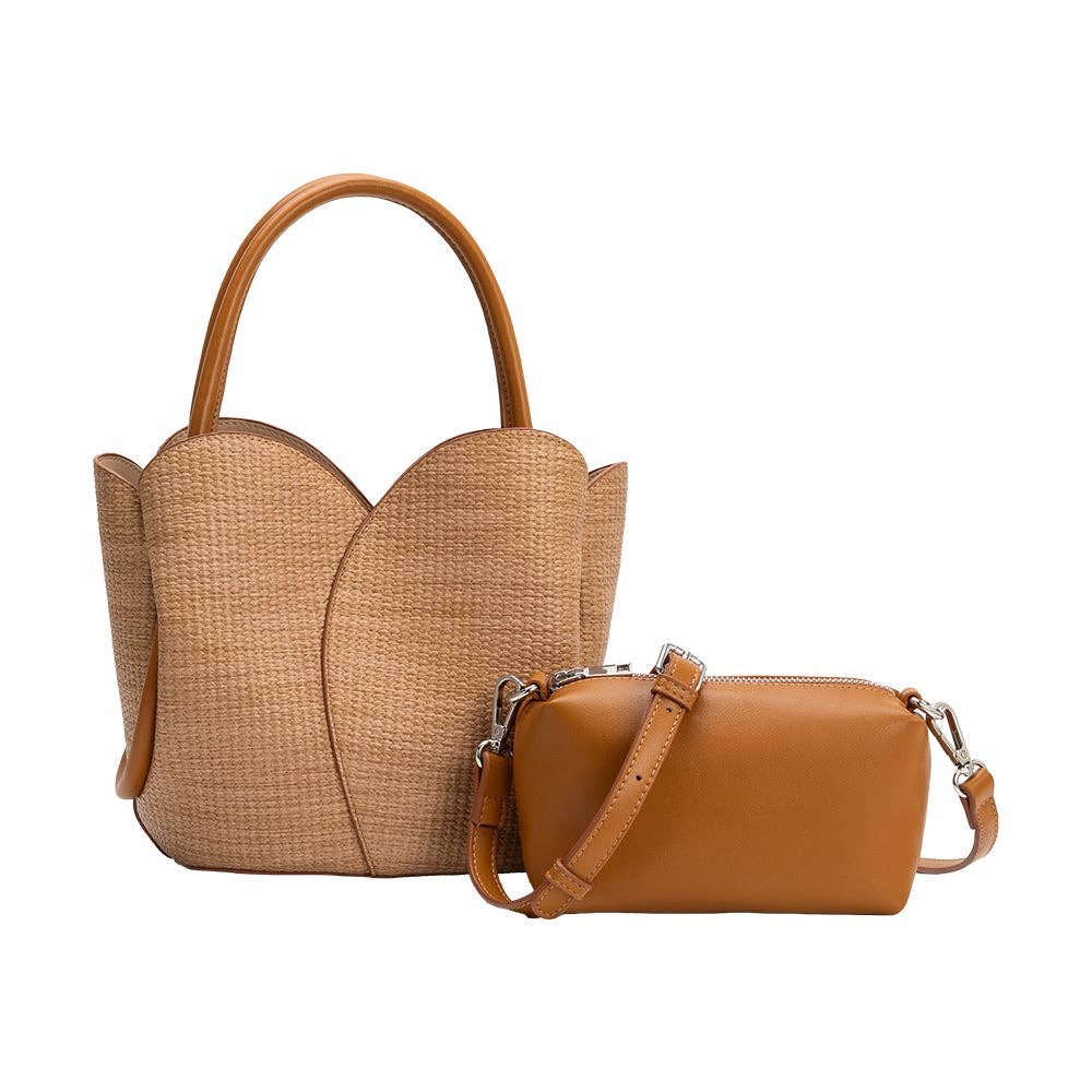 Tulip Raffia Embossed Recycled Top Handle