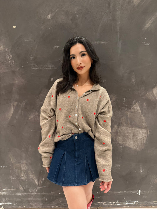 Real love brown cardigan
