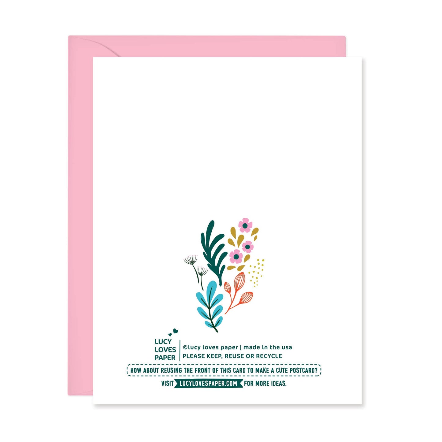 Pink Spring Floral Happy Birthday Card (A2)