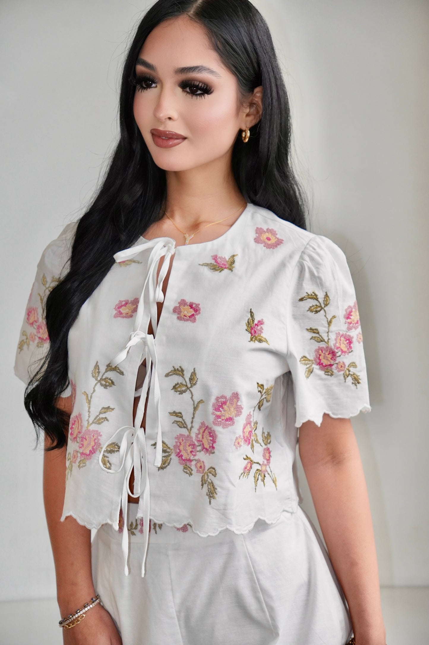 esmeralda embroidery top