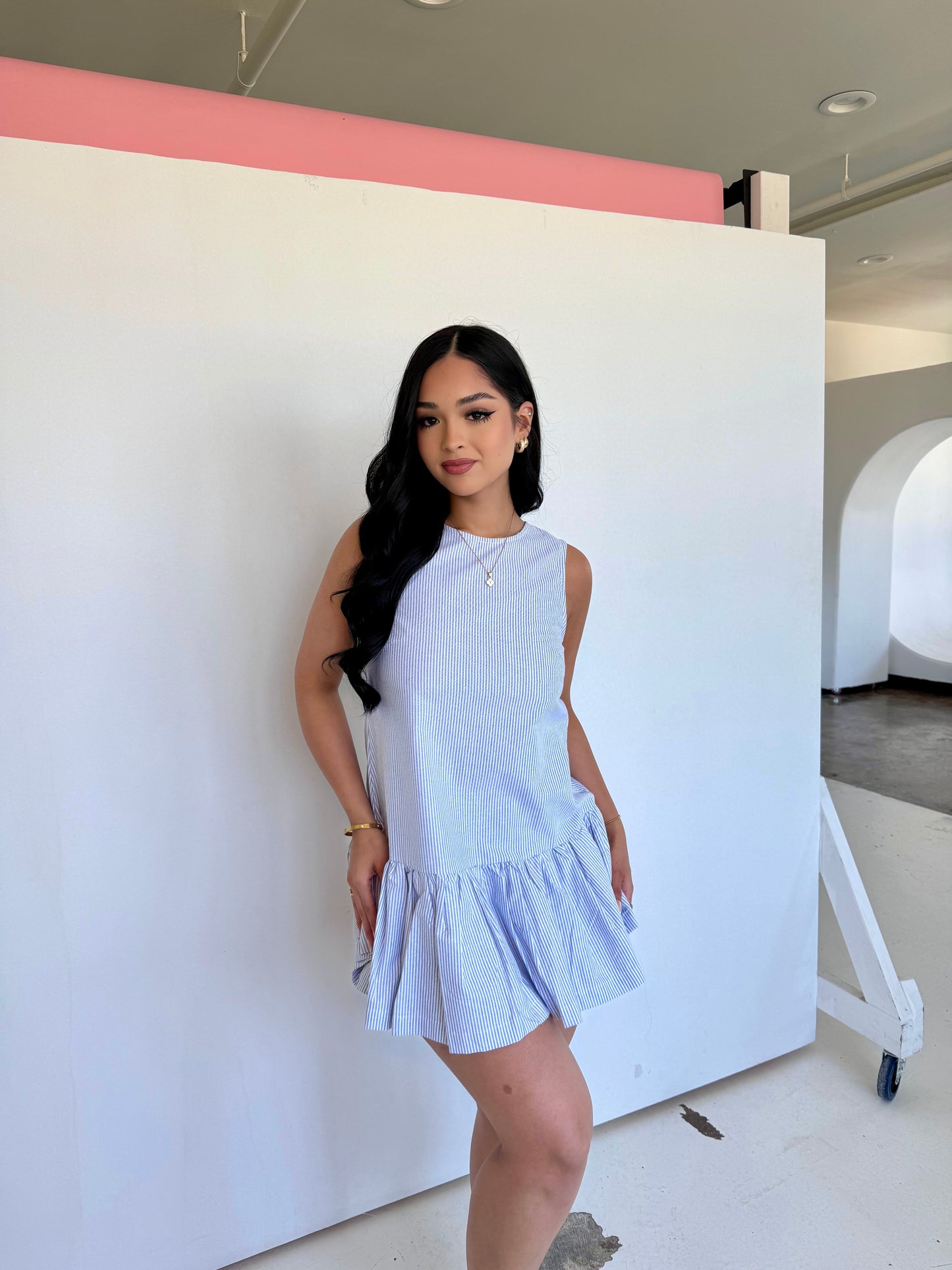 Falling behind mini dress