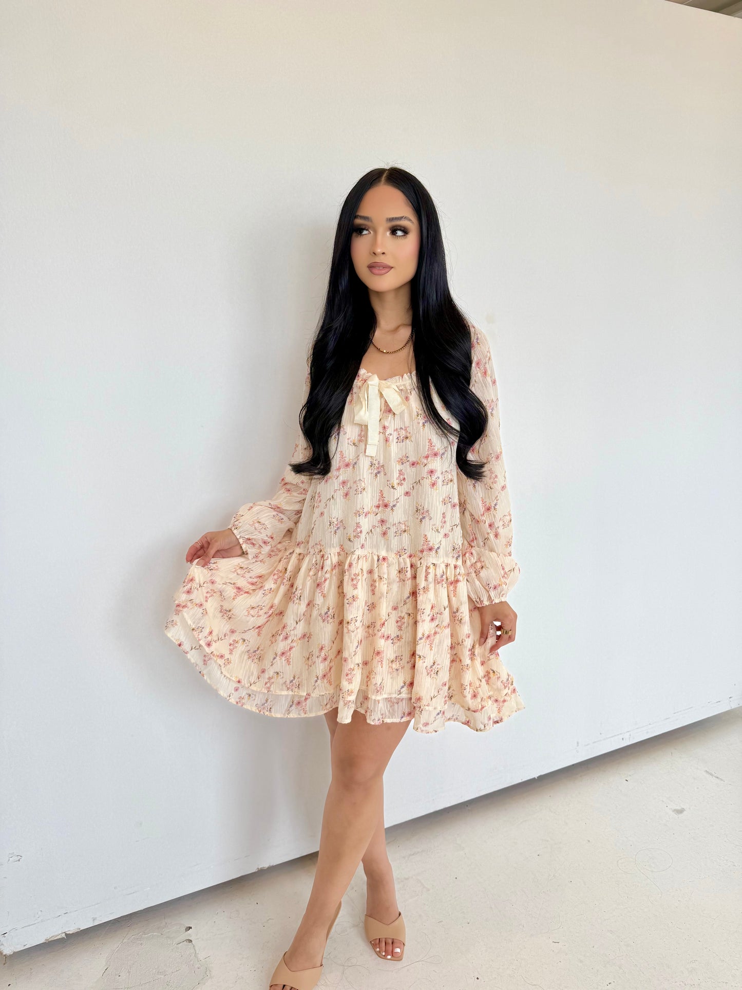 celeste cream multi dress