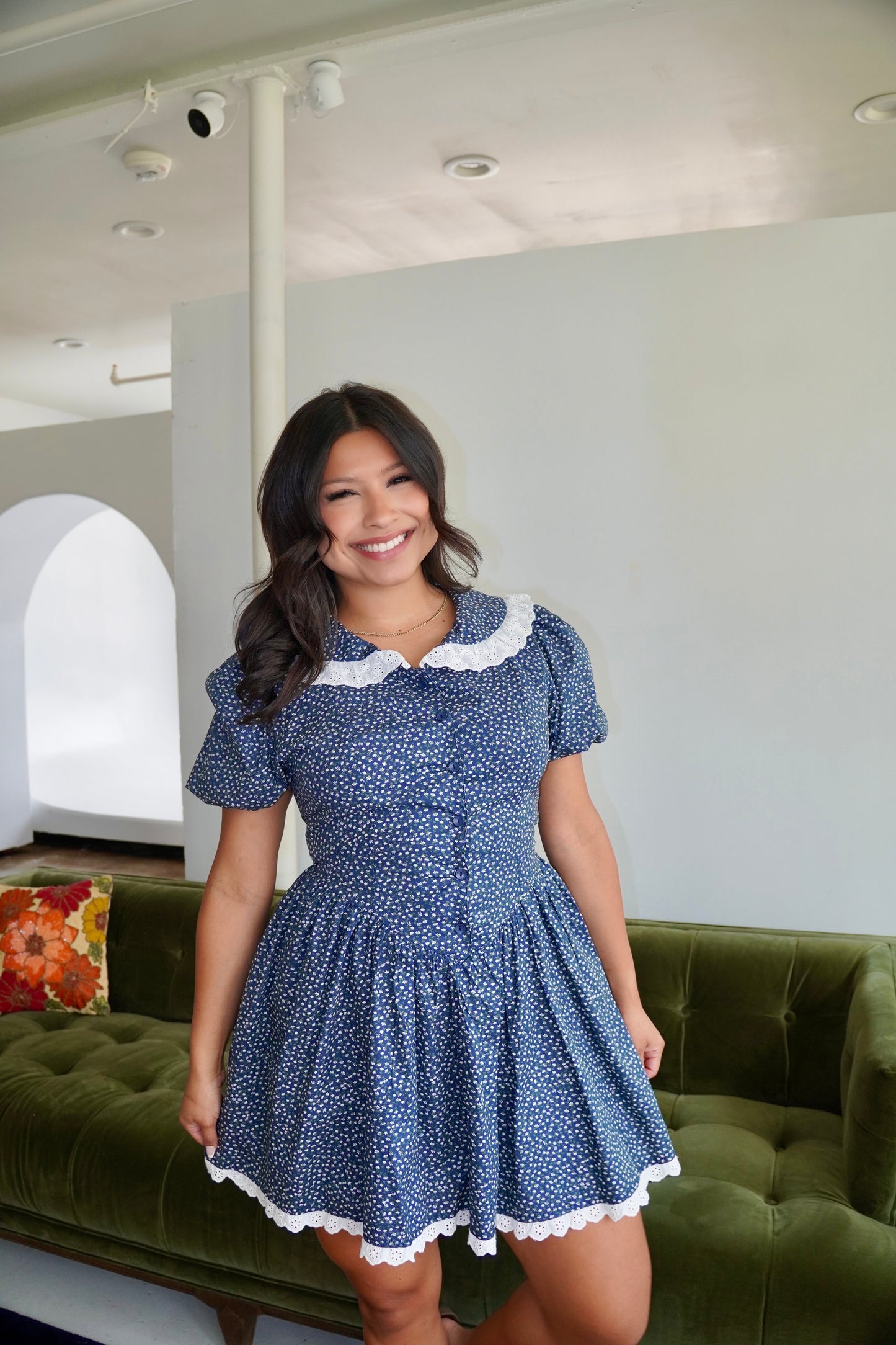 Daisy navy mini dress