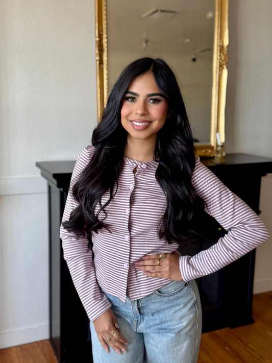 A feeling pink/brown stripped top