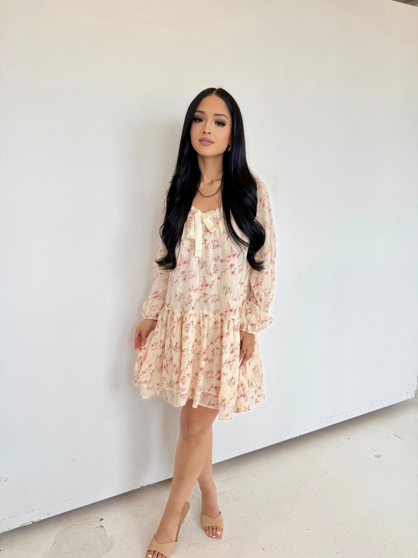 celeste cream multi dress