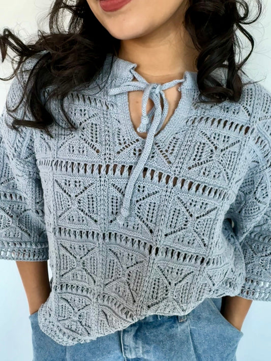 mia crochet knit top