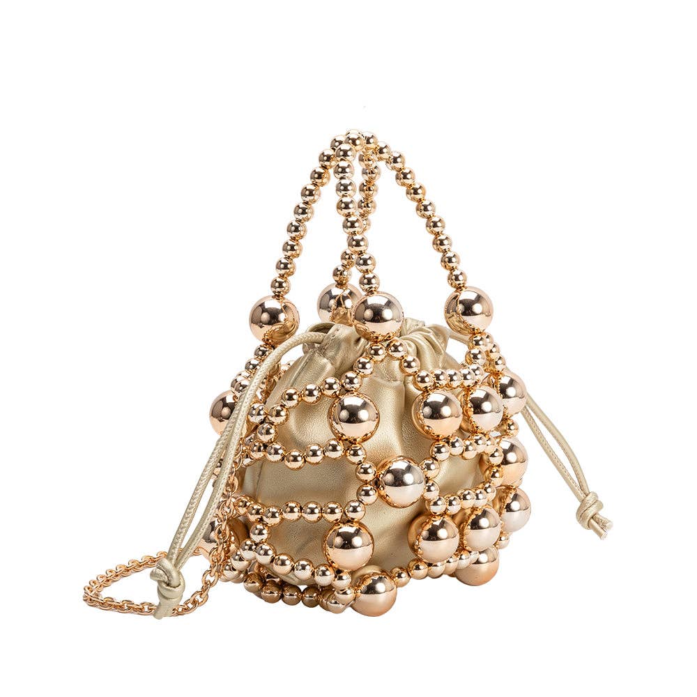 Bobby Gold Vegan Leather Top Handle Bag