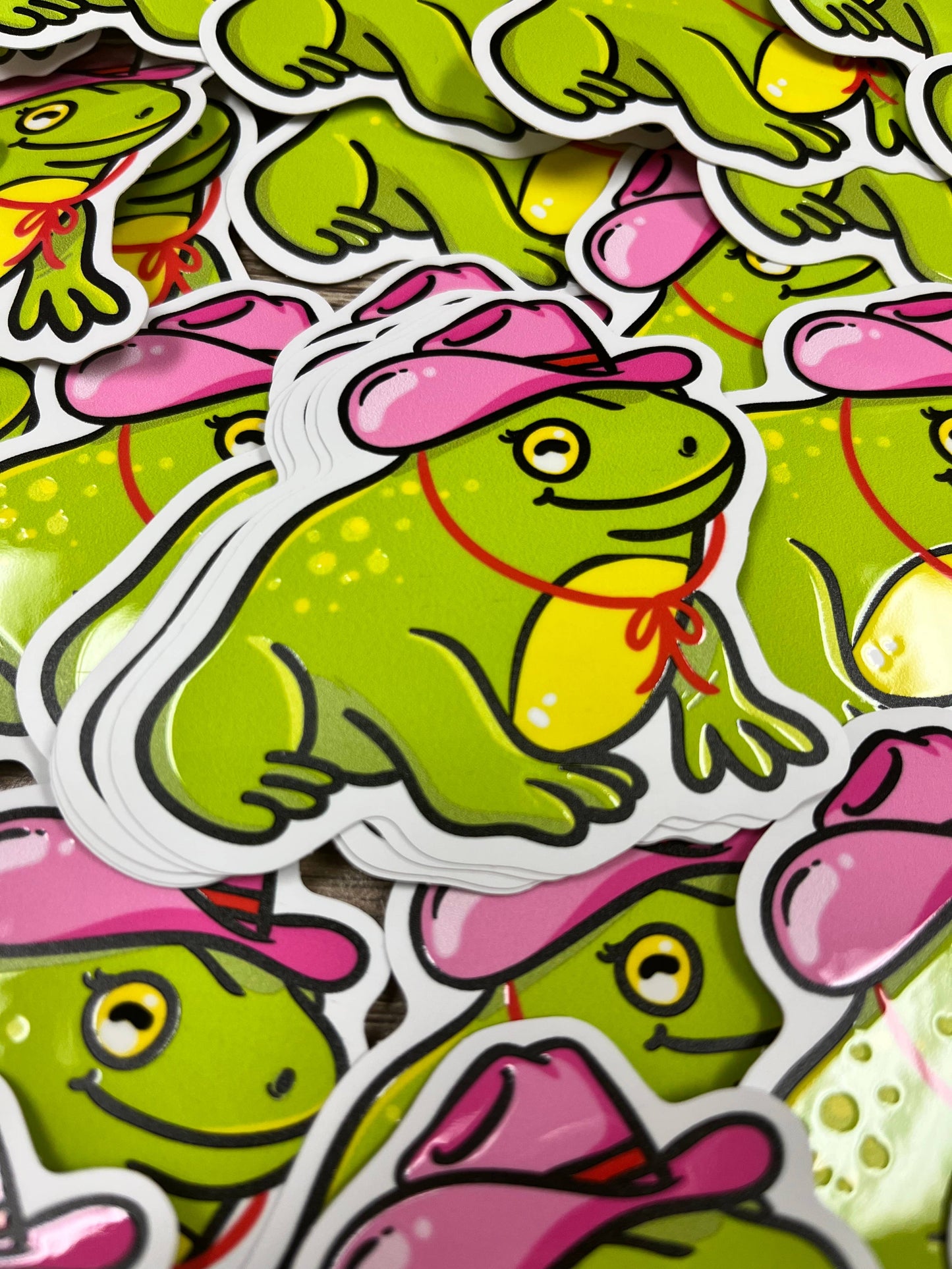 Frog Stickers Frog with Hat Vinyl Waterproof Stickers