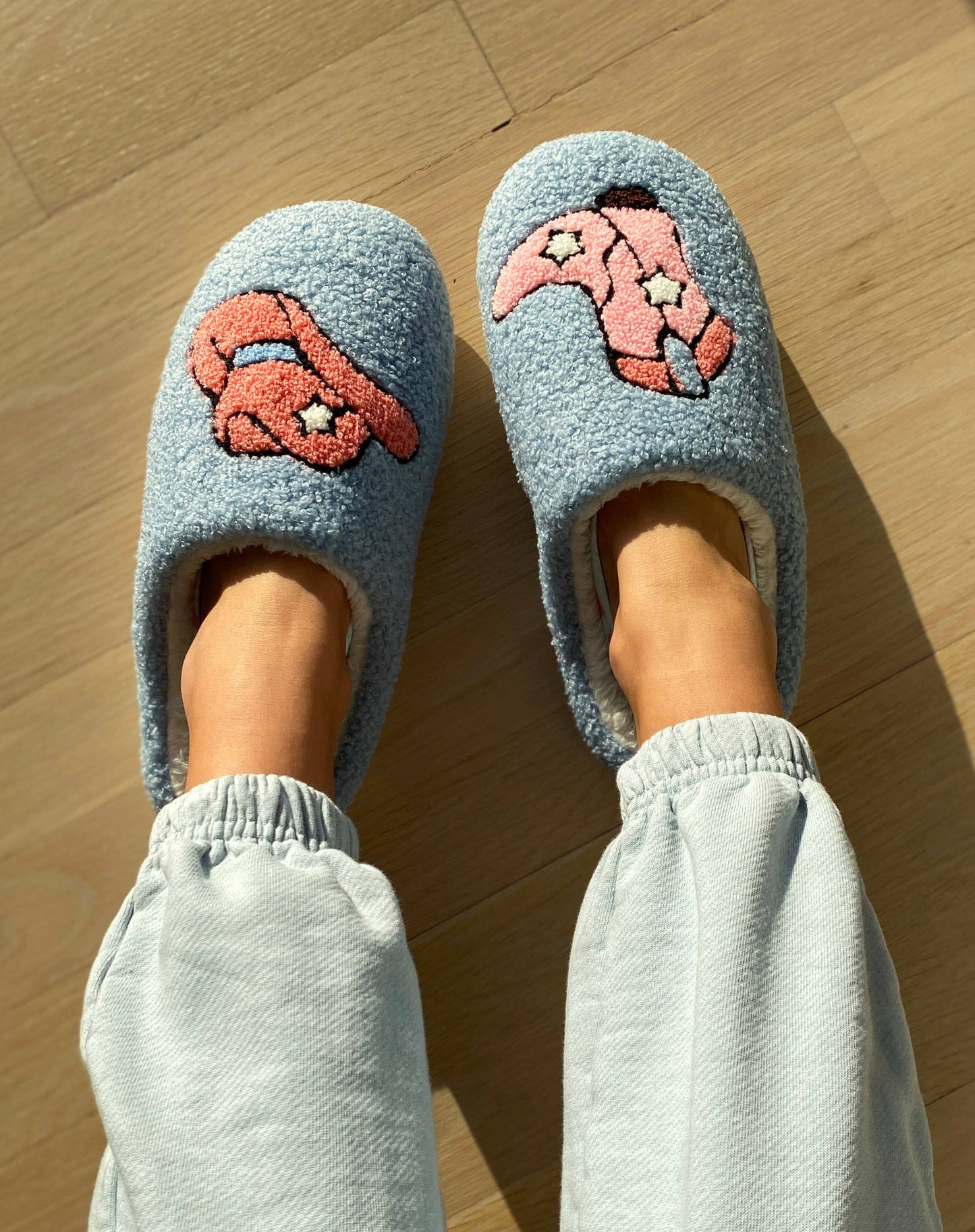 Western Cowgirl Blue slippers