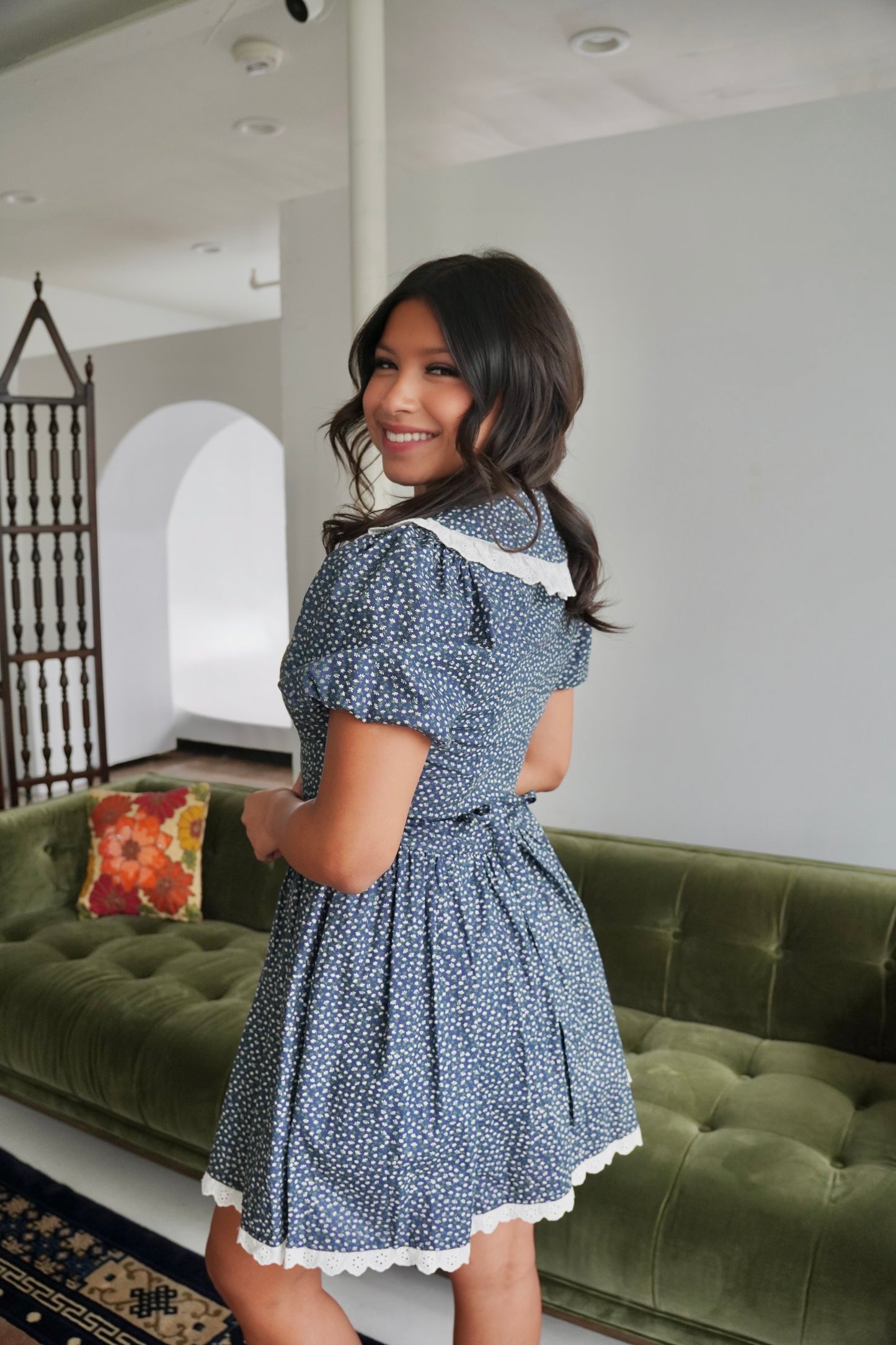 Daisy navy mini dress